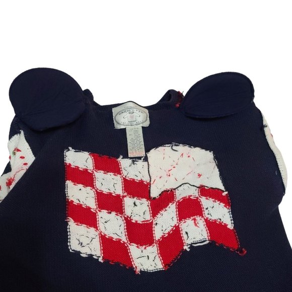 Vintage Eagle's Eye Cardigan Sweater Patriotic Red White & Blue 4th July Sz S - Picture 9 of 10